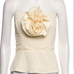 LPA Cream Textured Strapless Top